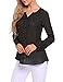 Angvns Women Print Chiffon V Neck Loose Casual Shirt Top, White Dot, M
