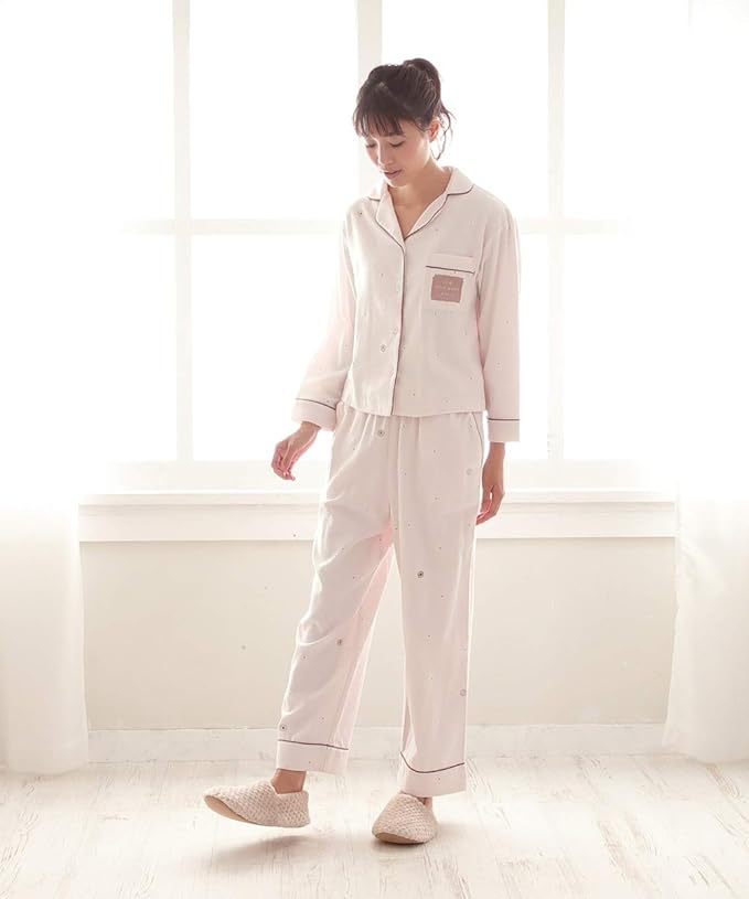 Amazon コクーニスト Cocoonist ビスケット モチーフ パジャマ ロング パンツ ピンク パジャマ ルームウェアボトムス 通販