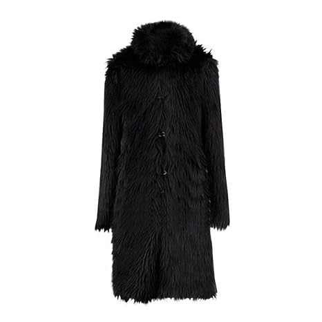 FIRSS Herren Plüsch Wintermantel Pelzmantel Wolljacken Lange Gefütter Kunstfell Warm Pilotenjacke Pelzkragen Kunstpelz Trench