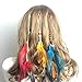 Jovono Women's Boho Handmade Feather Hair Clips Hippie Beaded Hair Extentions with Combs for Women and Girls (Pink)