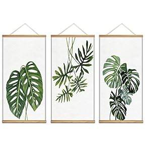 Hanging Poster with Wood Frames Beautiful Green Plants...