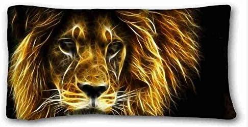 Custom Cotton & Polyester Soft ( Cats Animal Lion Parrot ) Standard Size Pillowcase for Hair & Facial Beauty Size 20x36 Inches suitable for King-bed PC-Yellow-19014