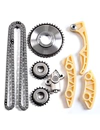 OCPTY Kit de cadena de tiempo; tensor guía de carril, piñón de manivela compatible con Chevrolet Oldsmobile Saturn 2.0L 2.2L 2.4L Vin F 94202S