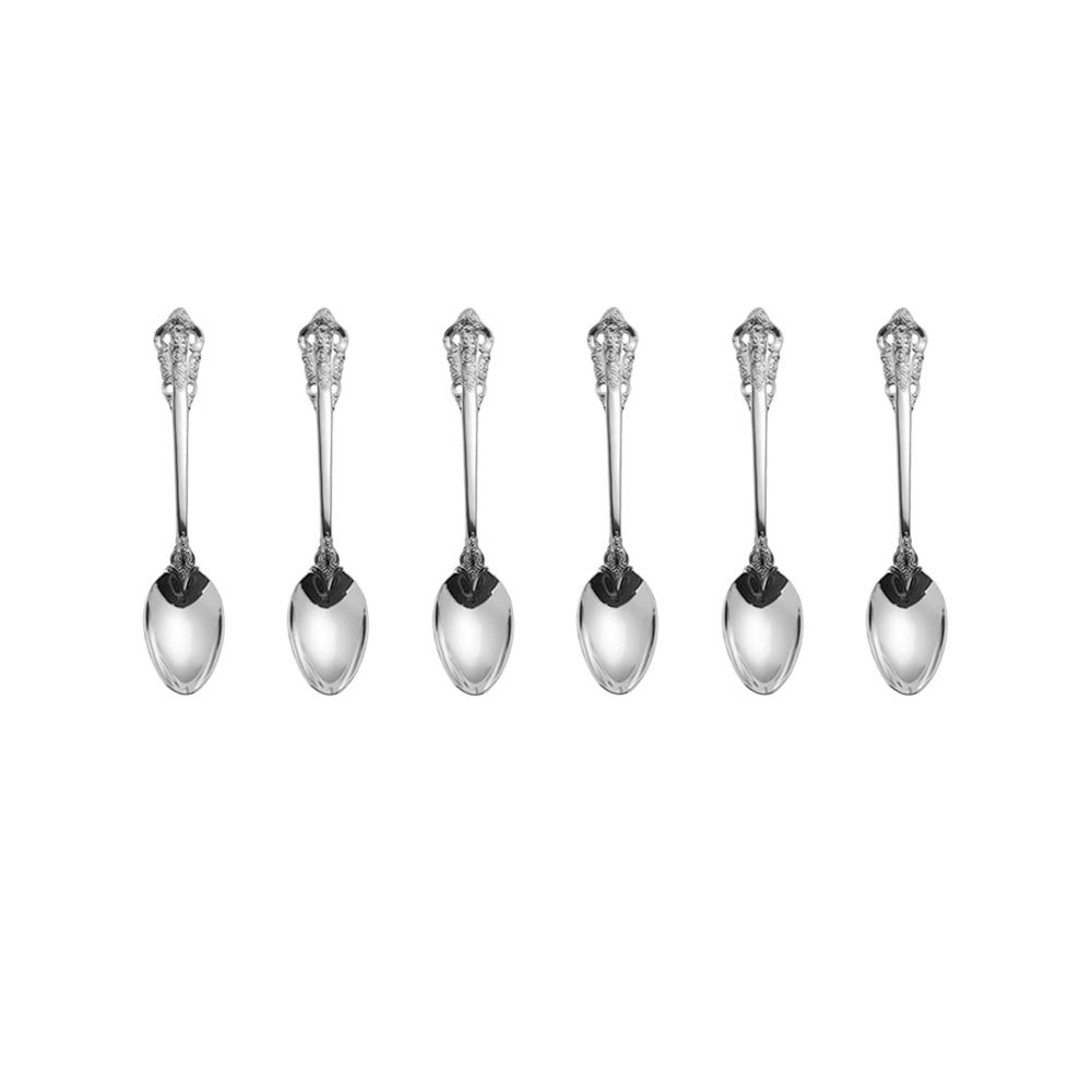 ZFQ 6-Piece Fine Coffee Spoon, 18/10 Stainless Steel Mirror Finish, 5.2 Inches, Dishwasher Safety, Silver