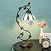 Cloud Mountain Tiffany Style Arched Table Lamp Blue Floral Leaf Lotus Shape Stained Glass Desk Lamp Home Decor Lighting with 7