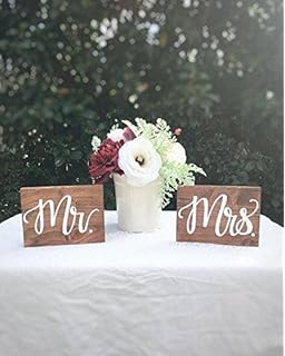 Amazon Com Mr And Mrs Sweetheart Table Signs Wood Wedding