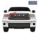 EAG Replacement Upper Grille Front Grill with Amber LED Lights for 10-13 Toyota Tundra - Charcoal Gray