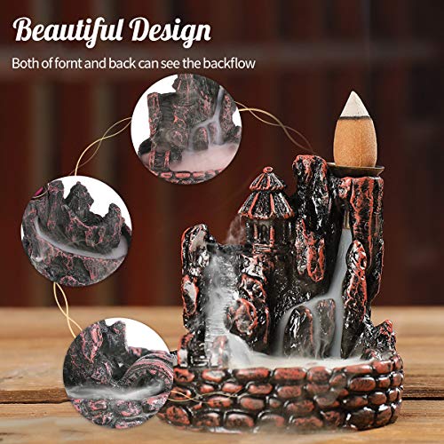 Jeteven Waterfall Backflow Incense Burner Holder, Ideal for Yoga Room Home Decoration & Handicraft Gift (Small Lofty Mountains and Flowing Water)