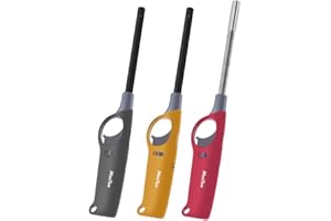 MEETOO No Butane Fuel Inside - 3 Pack Refillable Butane Lighter, Multi-Purpose Lighters for Camping Survival Hiking Fishing