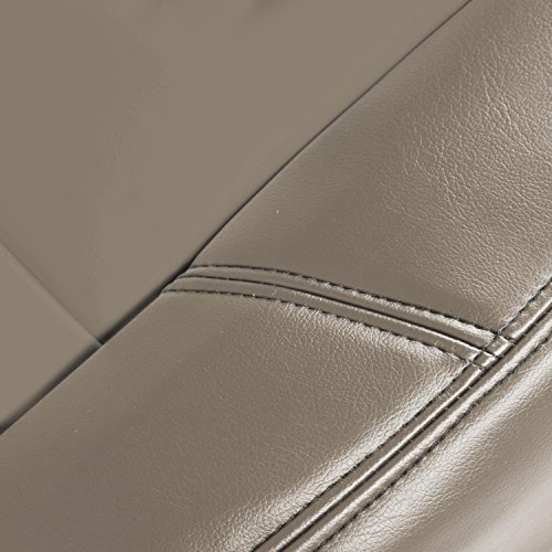 Coverking Custom Seat Cover for Select Ford Expedition Models - Premium Leatherette (Taupe)