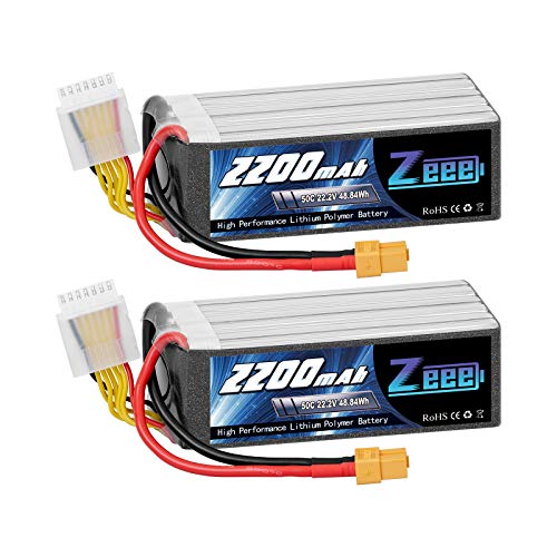 Zeee 6S Lipo Akku 22,2V 50C 2200mAh RC Batterie mit XT60 Stecker für RC Auto Truck Flugzeug Heilikopter Boot RC Hobby (2…