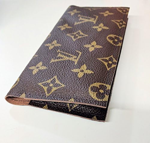Handcrafted checkbook cover from upcycled and repurposed authentic Louis Vuitton monogram canvas