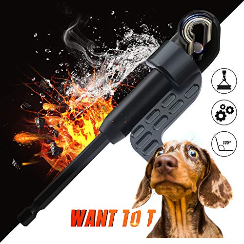 JelBo Adaptateur de perceuse à angle droit 105 °, fixation de perceuses à angle droit à tige hexagonale 1/4\