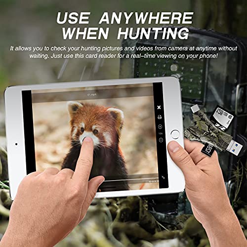 SUNTRSI Trail Camera Viewer SD Card Reader,4 in 1 SD and Micro SD