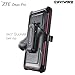 COVRWARE [Iron Tank] case Compatible with ZTE ZMAX PRO/ZTE Carry, with Built-in [Screen Protector] Full-Body Rugged Holster Armor Case [Brushed Metal Texture Design][Belt Clip][Kickstand], Pink