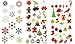 325 Christmas and Holiday Temporary Flash Tattoos (10 Premium Sheets of Metallic Gold, Silver, Red, Black, Green and Multi-Color, Multi Design Festive Tattoos)