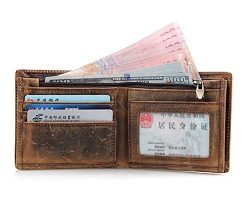 HRS Genuine Leather Wallets for Men, Handmade Vintage Italian Distressed Sl : HRS Crocodiile Wallets for Men- Ultra Slim Genuine