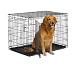 New World 42" Double Door Folding Metal Dog Crate, Includes Leak-Proof Plastic Tray; Dog Crate Measures 42L x 30W x 28H Inches, Fits Large Dog Breeds