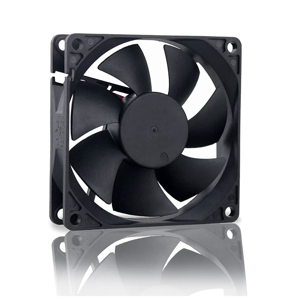 GDSTIME 12V 80mm Fan 8020 Slim Computer Cooling Fan Brushless DC 12V Case Cooler 26.8dBA Low Noise with Metal Grill for PC Router DVR Xbox