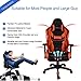 [Upgrade to Large Size] Kinsal Gaming Chair High-back Racing Chair, Ergonomic Computer Chair, Leather Premium Swivel Executive Office Chair Including Headrest and Lumbar Pillow (Orange/Black)