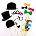 Leiwo Photo Booth Props 58 piece DIY Kit for Wedding Party Reunions Birthdays Photobooth Dress-up Accessories & Party Favors, Costumes with Mustache on a stick, Hats, Glasses, Mouth, Bowler, Bowties