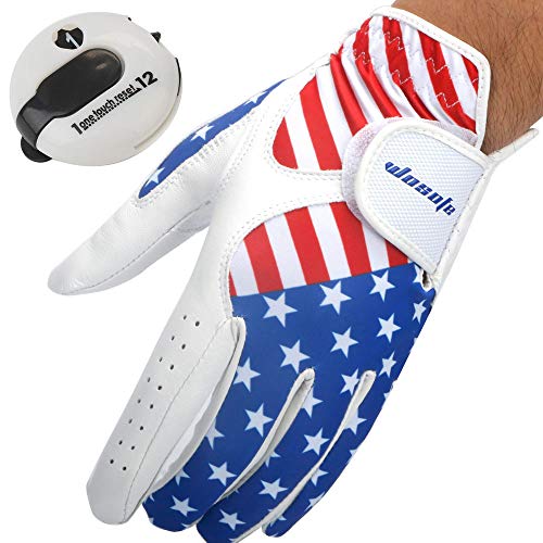 Golf Gloves Men's Left Hand Cabretta Leather with Score Counter USA