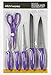 Kitch N' Wares Knife Set Stainless Steel - 6 Piece Purple Knife Set - for Easy Cutting and Carving - Great for Use in Cooking at Home and Commercial Kitchen