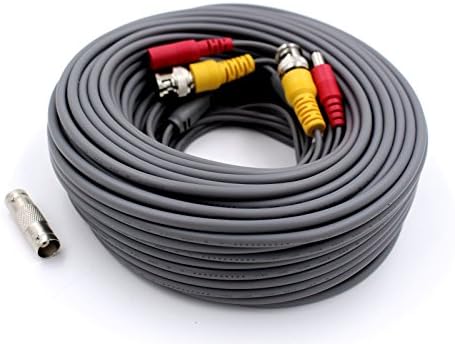 IHOMEGUARD Fire-Rated BNC Video and Power Cable(100ft) with Connector CCTV Security System Cablefor 1080P 720P Home Security Surveillance Camera DVR System
