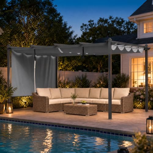 BPS 12x14 Aluminum Pergola Review: Retractable Canopy & Roller Shade for Patios image 18