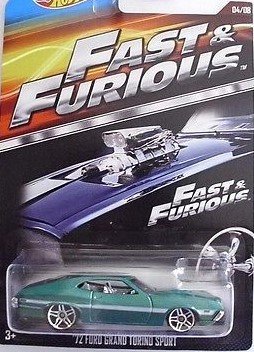 HOT WHEELS 2015 FAST AND FURIOUS RELEASE EXCLUSIVE GREEN '72 FORD GRAND TORINO SPORT #4/8 DIE-CAST