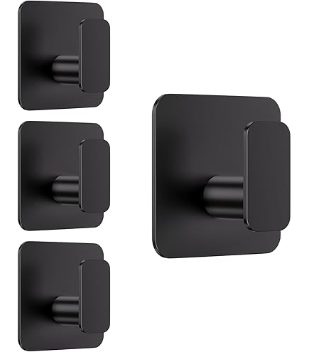 PMMASTO Adhesive Hooks 6-Pack - Heavy Duty Aluminum Shower & Wall Hooks