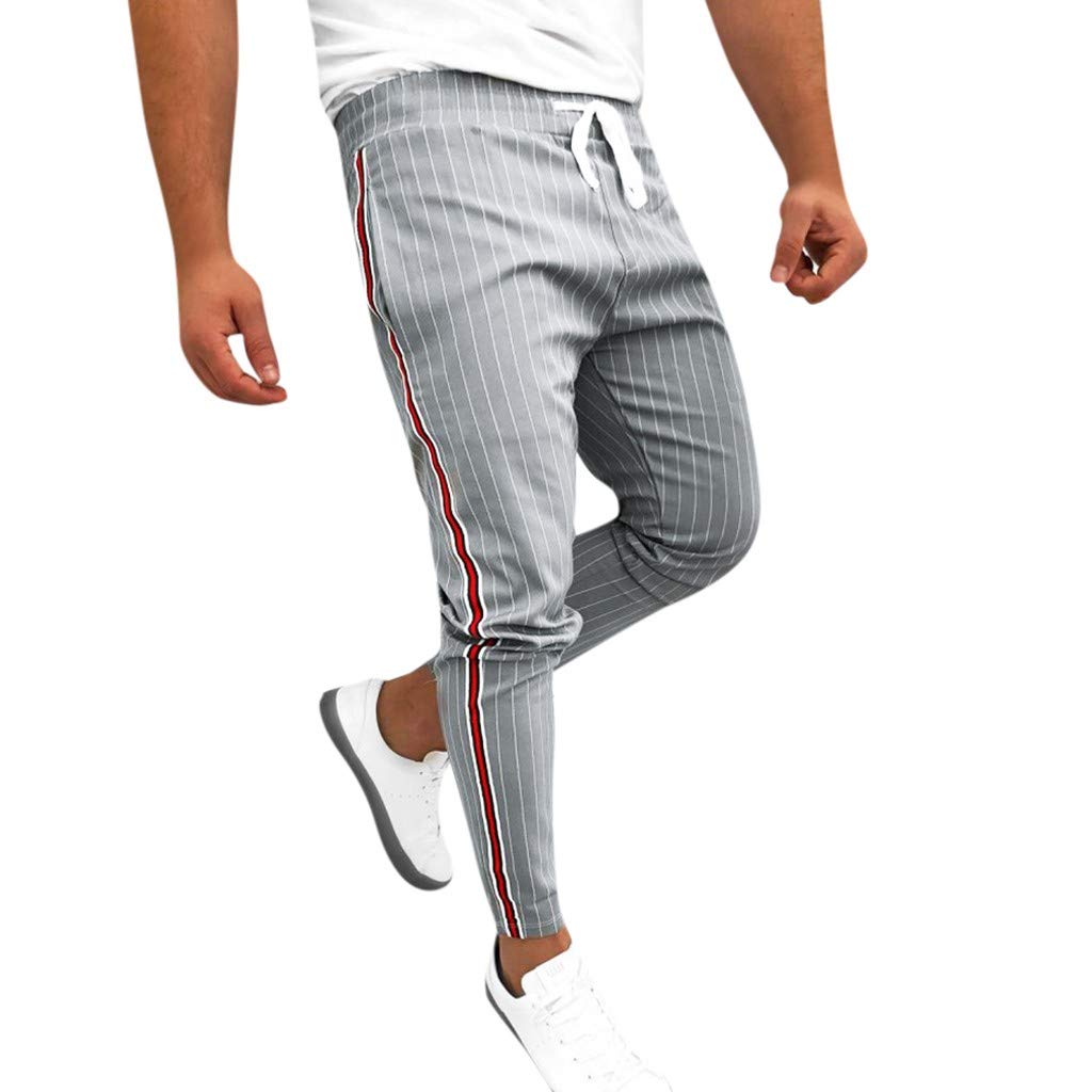 mens joggers with stripe down side