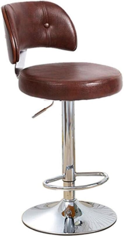 Qi Kang Barhocker, Kunstleder und Massivholzrücken, Fußstütze und