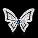 SANWOOD Women's Butterfly Rhinestone Brooch Pin Wedding Bridal Bouquet Jewelry (Silver)