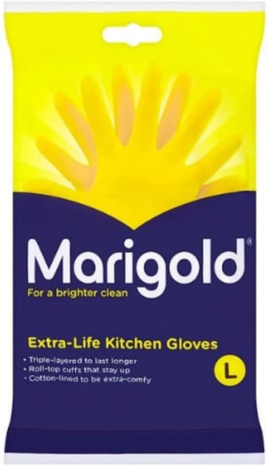 Marigold Extra-Life Kitchen Gloves Large Case of 6 Yellow L