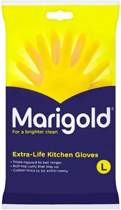 Marigold Extra-Life Kitchen Gloves Large Case of 6 Yellow L