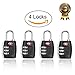 Newtion Warehouse Tsa Lock 3 Digit Combination TSA Approved Lock For Luggage Padlock 4 pack (Black)