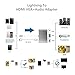 Lightning to HDMI VGA Audio Adapter Converter Cable, iPhone 5 6 6S 7 Plus iPad iPod to Projector Monitor TV - Silver (HDMI/VGA)