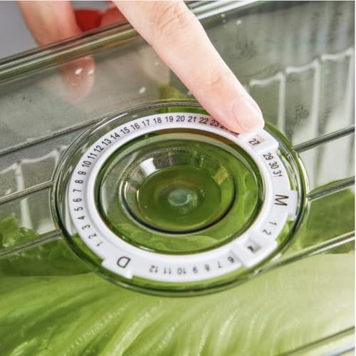 Clear Stackable Fridge Organizers & Storage XVersion 2PCS Transparent Food Storage Containers with Timer Lids & Handle | Fresh-Keeping Storage for Fruits, Vegetables & Eggs (V1)