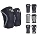 ELEV8 Knee Sleeves (1 Pair) 5mm Neoprene Brace for Compression & Support - Powerlifting, Fitness, Squats, Cross Training, Circulation, Arthritis, Joint Pain – Men & Women (Gray Black, M)