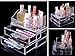 MCB Home Essentials-Acrylic Makeup & Cosmetic Jewelry Organizer -Storage Display Box with 2 Set of Drawers Great Birthday Present