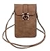 KISS GOLD (TM) Luxury Matte PU Leather Mini Crossbody Single Shoulder Bag Cellphone Pouch (Model A-Brown)