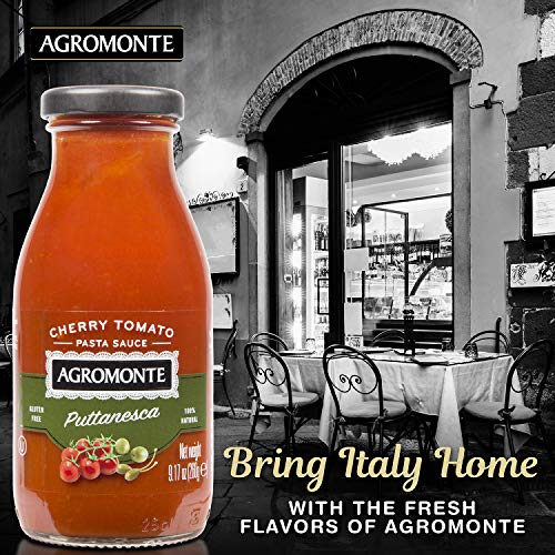 Agromonte Authentic Italian Cherry Tomato Pasta Sauce (Puttanseca) with Olives and Capers - Taste of Italy Gourmet Foodie and Chef Gift - Certified Kosher, Gluten-Free, All Natural 9.17oz (single) - Thumbnail 5