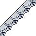 NAVY BLUE Flower Raschel Non-Stretch Lace Trim, 1-1/4 Inch by 2-Yards, STEP-3886