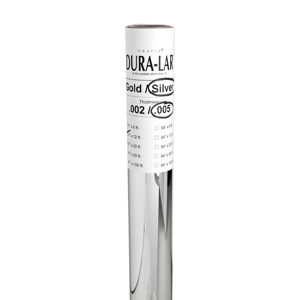 Grafix Silver 0.005 Dura-Lar Film Roll, 27-Inch by 12-Inch