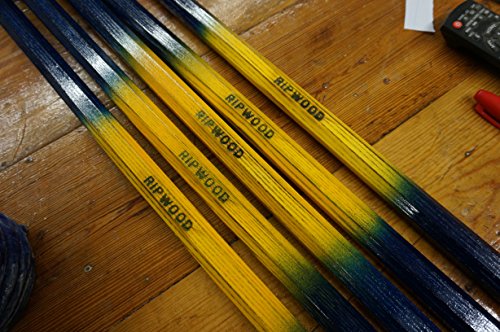 RipWood Navy-Gold-Navy Wood Attack Lacrosse Shaft/Stick/Handle - Solid Ash, Hand Made in The USA, Includes Jimalax End Cap
