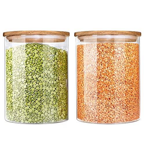 Urban Green Glass Jars with Airtight Lids, Airtight Glass Canisters set, Large Glass Storage