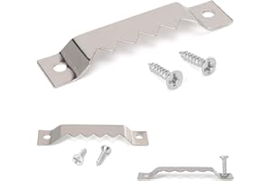 Suprom 50 Pack Large Sawtooth Picture Hangers, Heavy Sawtooth Hangers with Screws Picture Hanging Solutions for Hanging Canvas Photos Frame Clock Paintings Artwork (Silver，Supports 50 lbs)