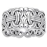 Viking Braided Wedding Band Borre Knot Norse Celtic 10mm Sterling Silver Ring Size 9(Sizes 4,5,6,7,8,9,10,11,12,13,14,15)