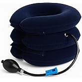 Neck Stretcher, Cervical Traction Device, Neck Traction Device for Neck Pain Relief, Adjustable Inflatable Neck Stretcher Cervical Traction and Neck Brace, Neck Decompression Home Use (Blue)